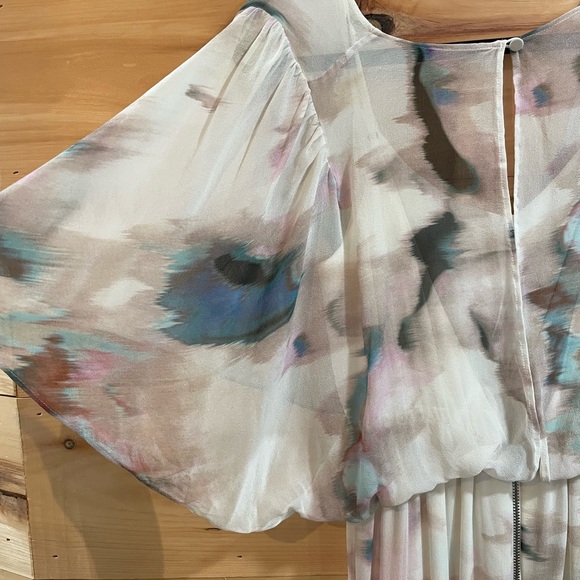 Alice + Olivia Baska Watercolor Silk Dress Size M - Picture 8 of 14